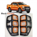 ครอบไฟหน้า - ครอบไฟท้าย ดำด้าน - ส้ม ใส่ ฟอร์ด แรนเจอร์ Ford ranger 2015+ mc ส่งฟรี EMS